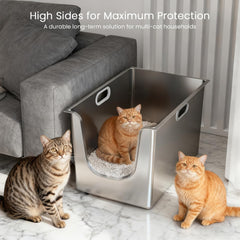 PTFFF extra-large litter box fits big cats and small pets in one space.