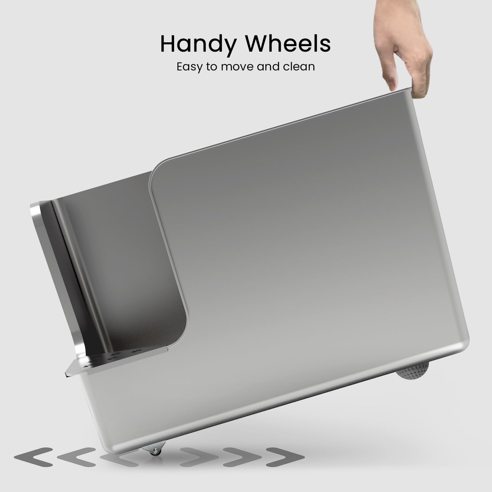 PTFFF anti-skid base keeps the litter box stable on floors.