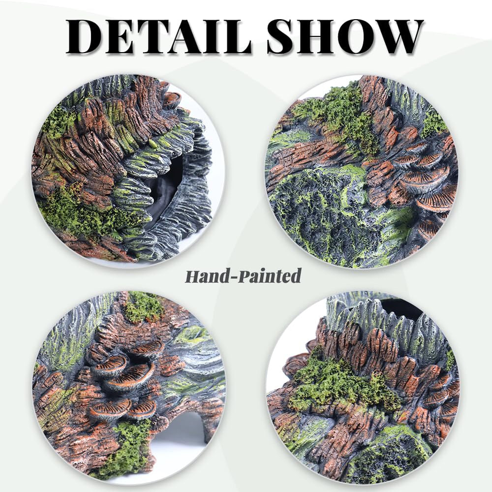PTFJZ hollow tree trunk in aquarium setup adds natural scenery and shelter
