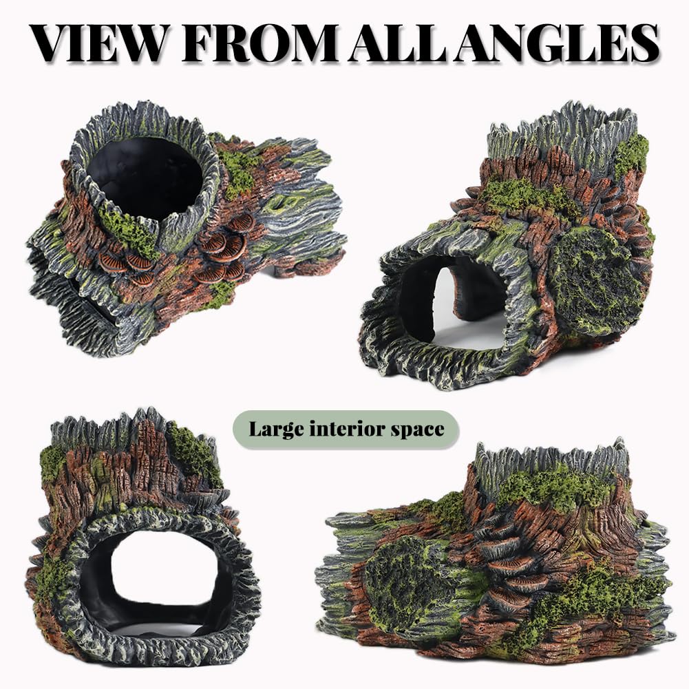 PTFJZ hollow tree trunk flat base offers stable placement on the tank bottom