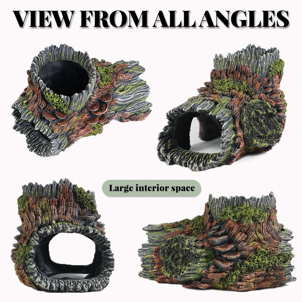 PTFJZ hollow tree trunk flat base offers stable placement on the tank bottom