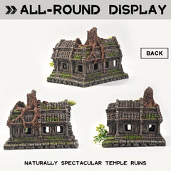 PTFJZ reptile shelter decor supports small pets in a secure naturalistic landscape
