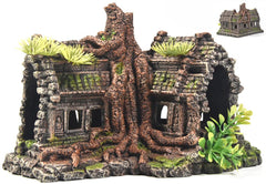 PTFJZ aquarium decorations temple ruins underwater focal point for a dramatic tank feature