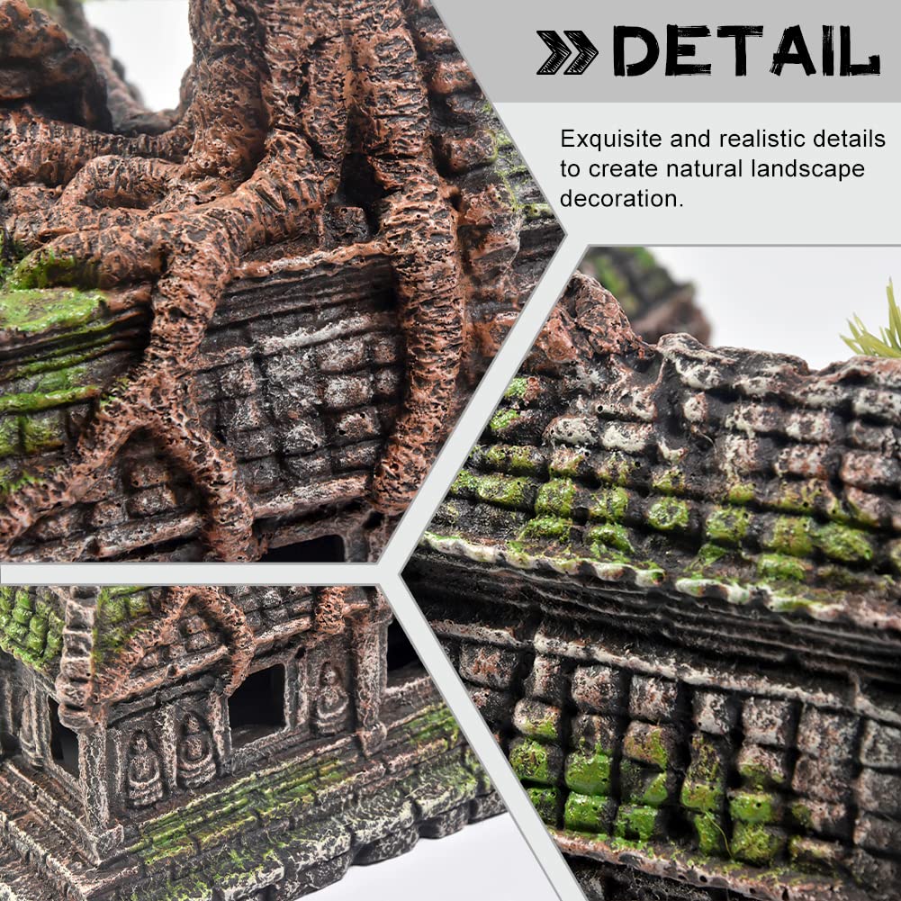 PTFJZ temple ruins ornament features vivid colors blending with most aquariums