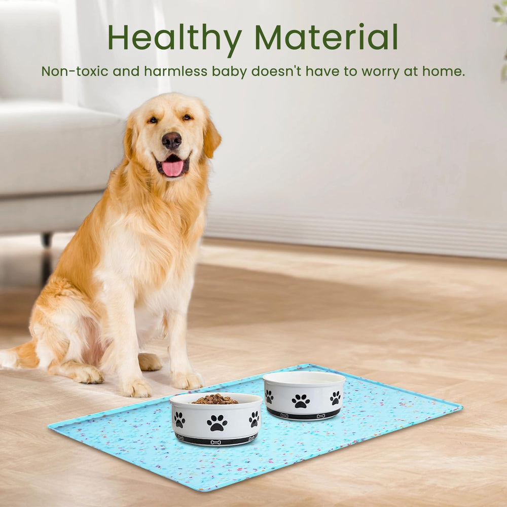 Ptlom bandeja grande de silicona para perros con base estable.
