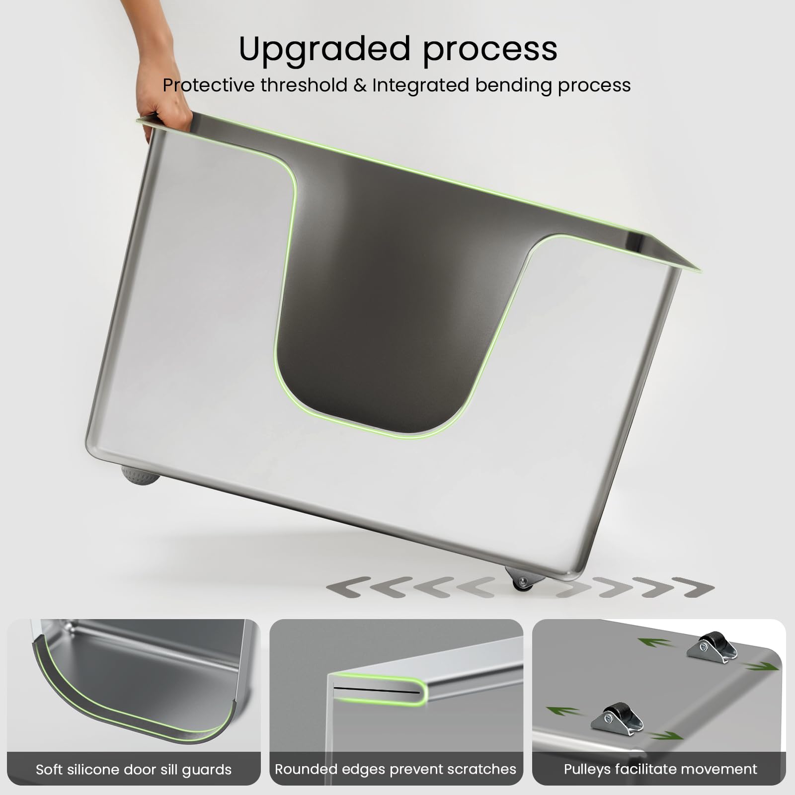 Ptlom anti-slip pads stabilize the box during daily use.