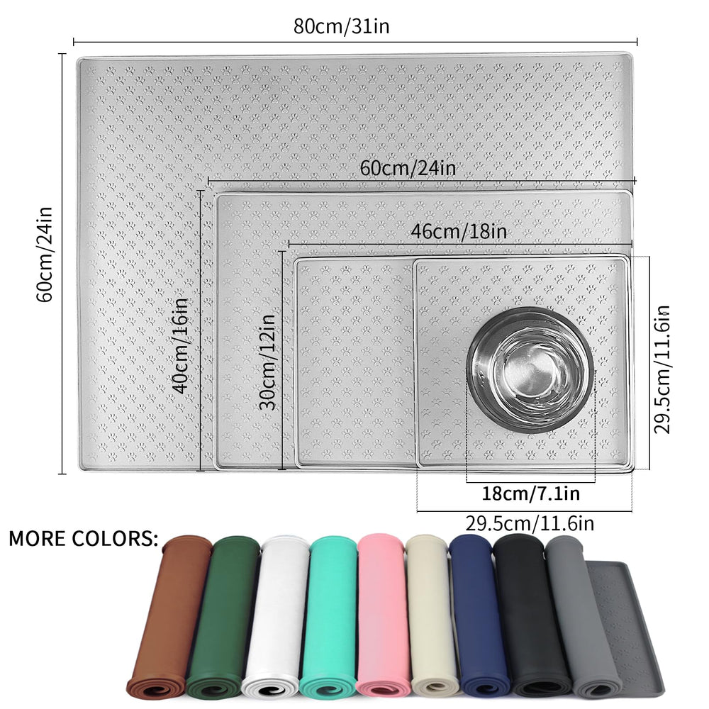 Ptlom raised-edges spill-proof mat protects floors during feeding