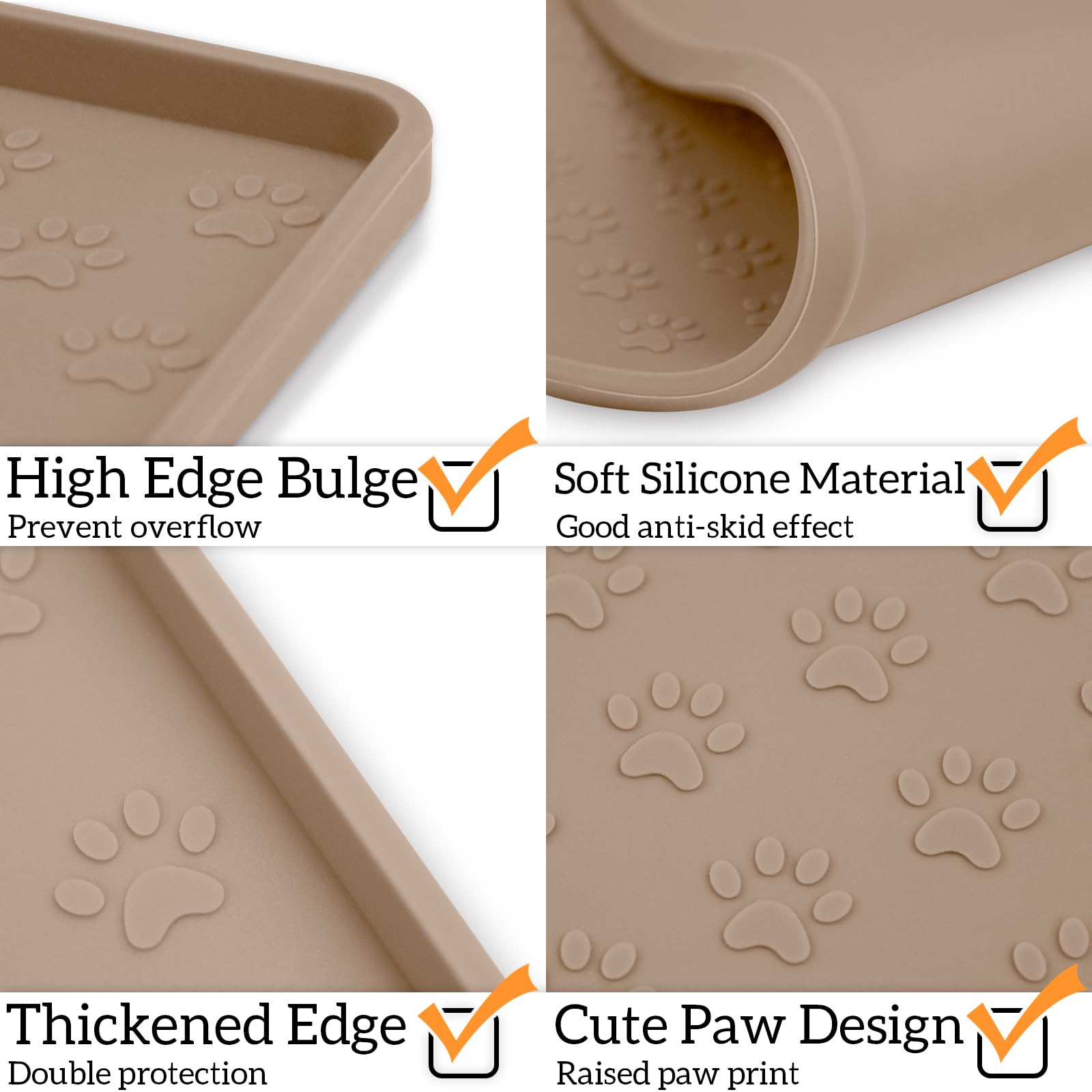 Ptlom dog food mat thick cushion reduces floor damage and movement
