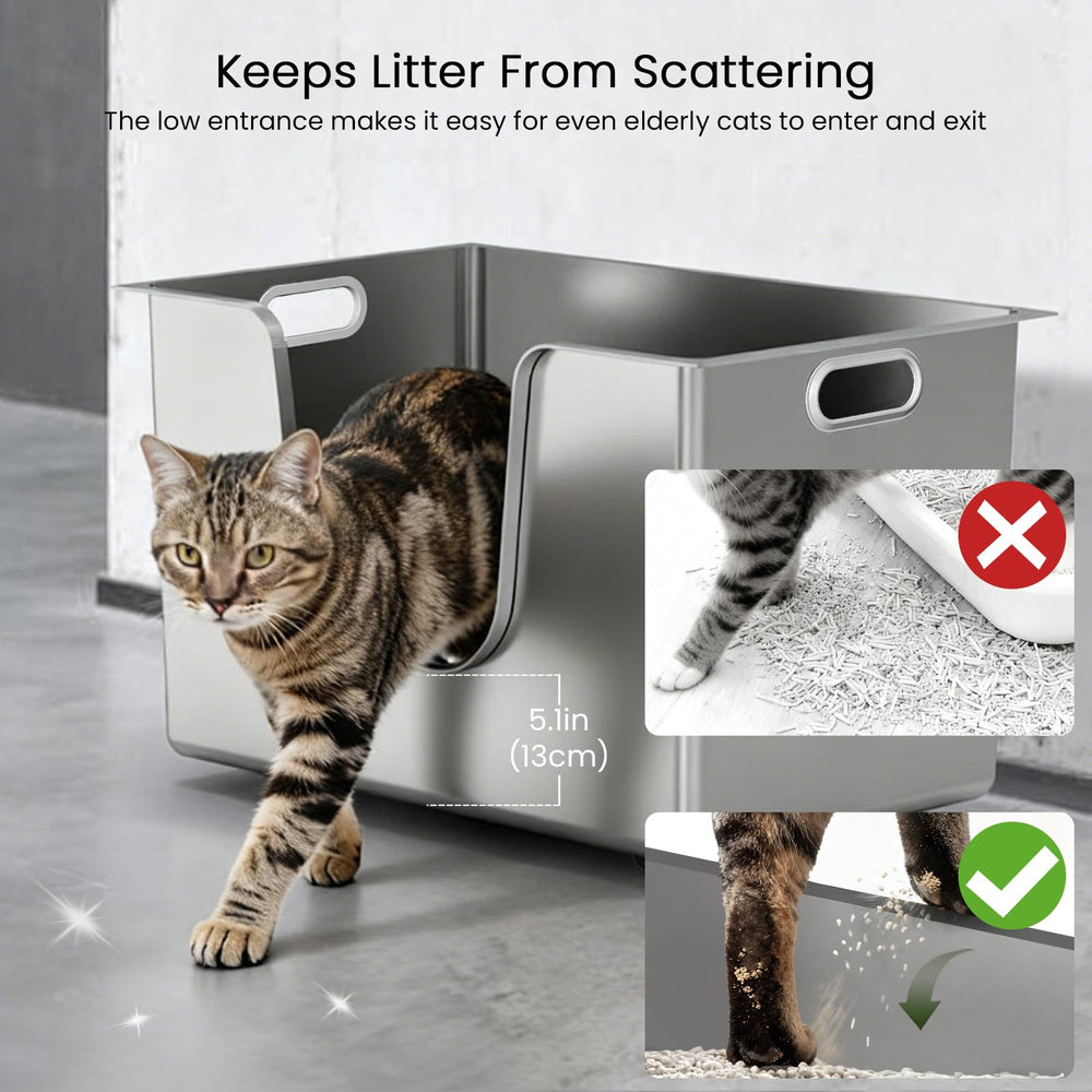 Ptlom high sides 13.8-inch leakproof walls prevent mess and spills.