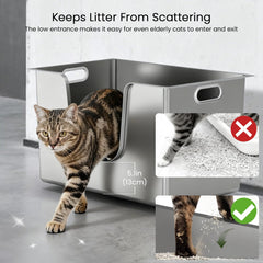 Ptlom high sides 13.8-inch leakproof walls prevent mess and spills.