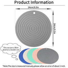 Ptlom silicone placemat nonslip surface keeps bowls in place for calm mealtime.