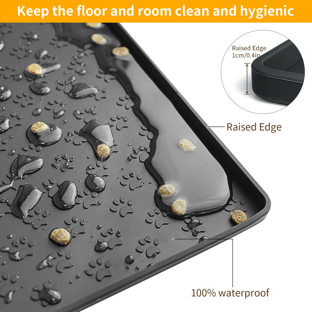 Ptlom pet placemat anti-overflow edge design catches spills.