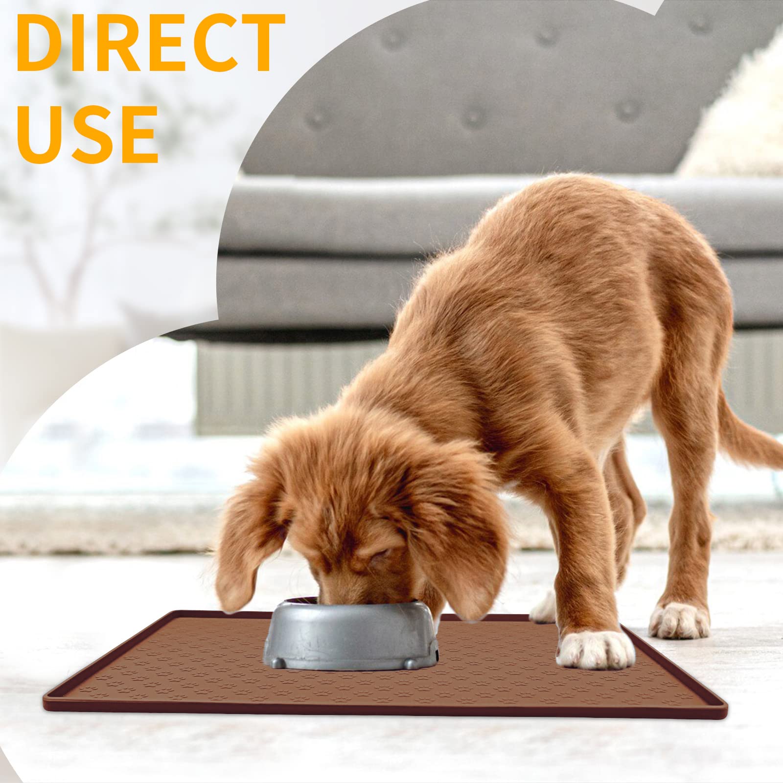 Ptlom pet placemat dog cat dining keeps bowls steady and clean