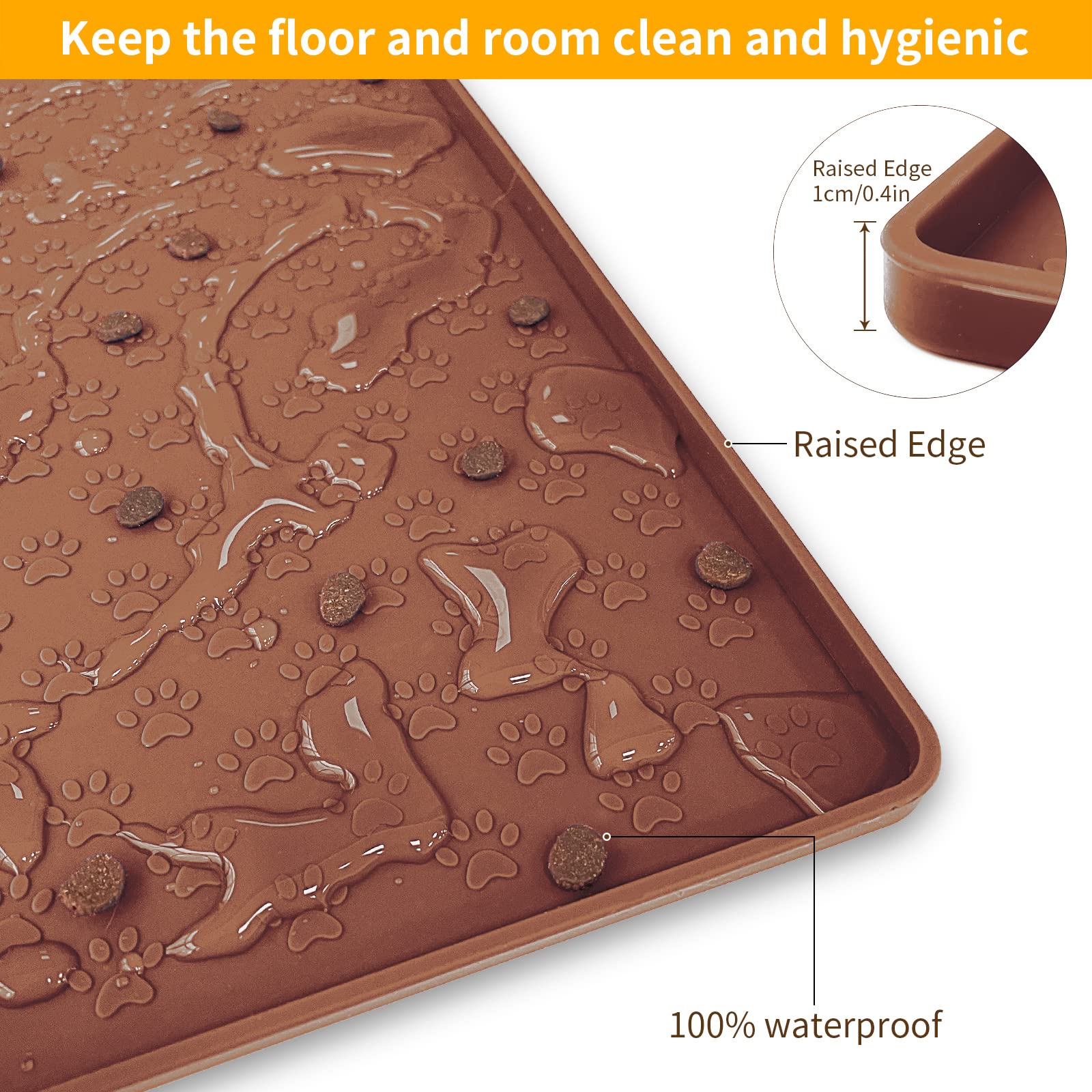 Ptlom pet placemat easy clean surface simplifies washing