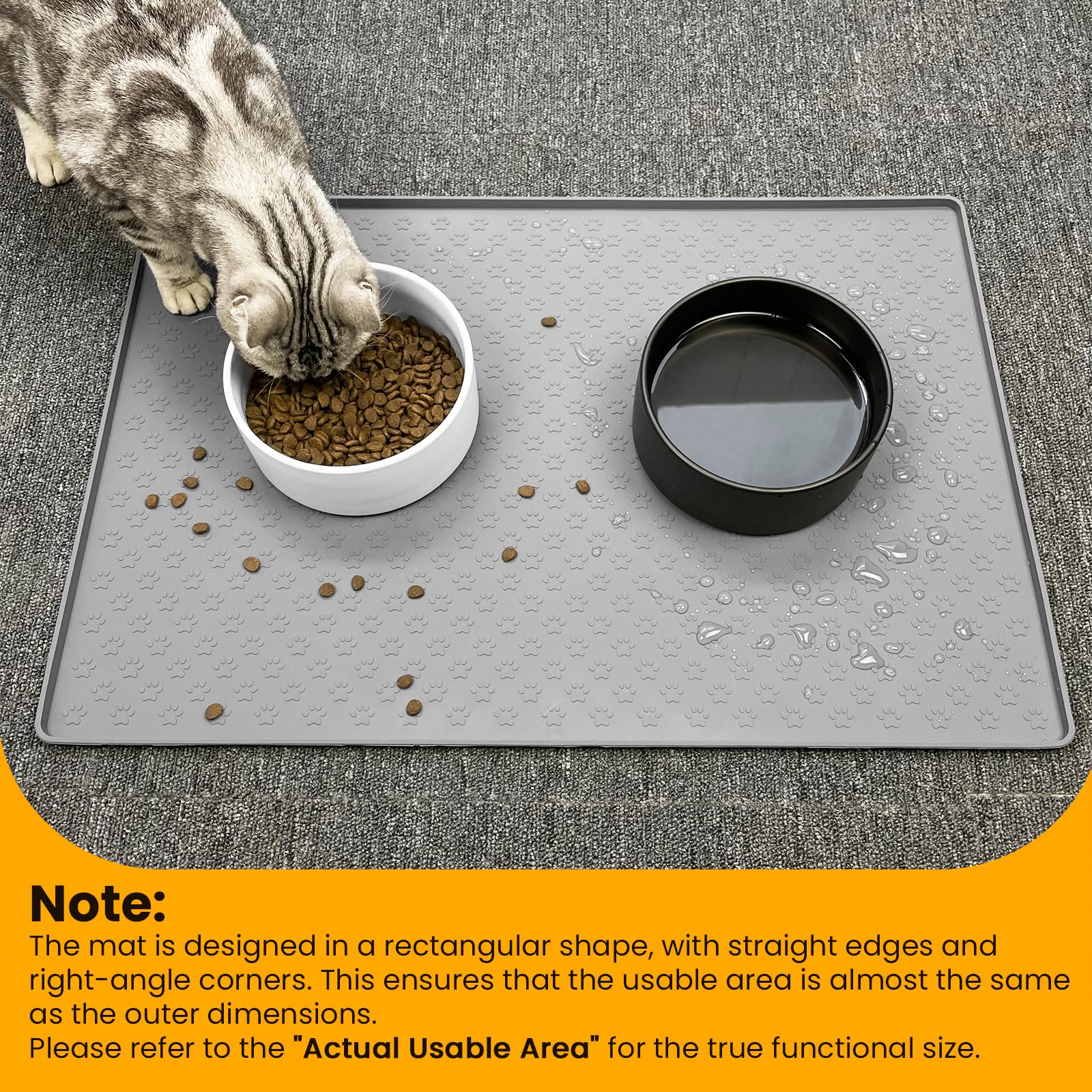 Ptlom placemat supports pet health by reducing contact with floor debris