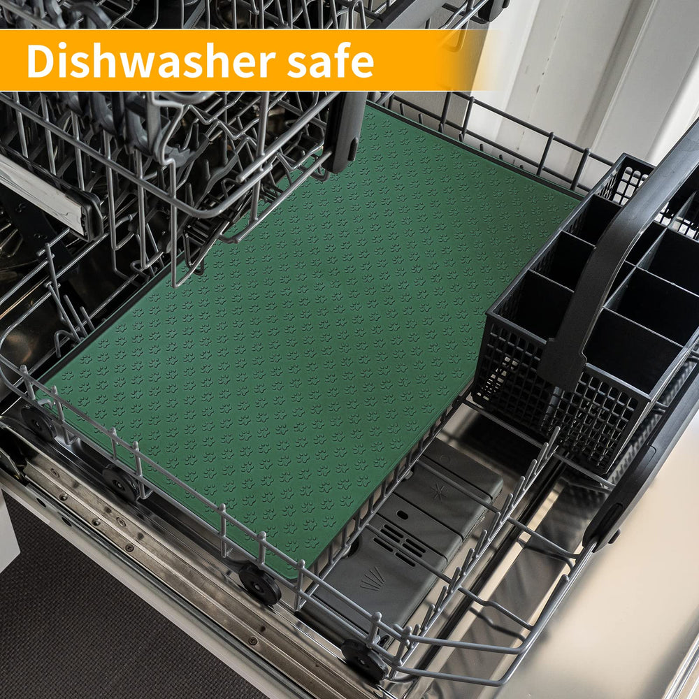 Ptlom Pet Placemat measures 24.5 by 16.5 inches for ample feeding space.