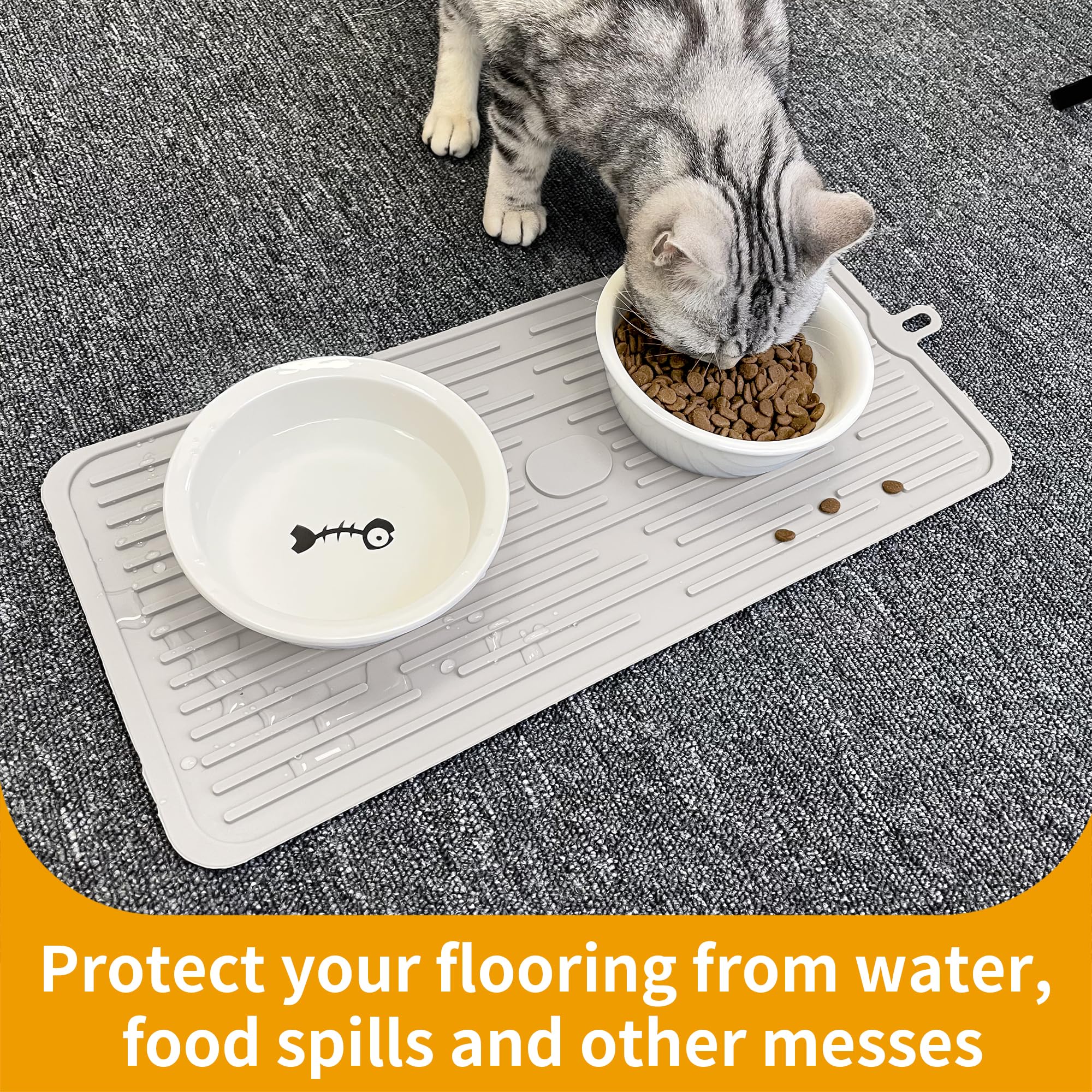 Ptlom pet placemat silicone food-grade material ensures safe, durable use.