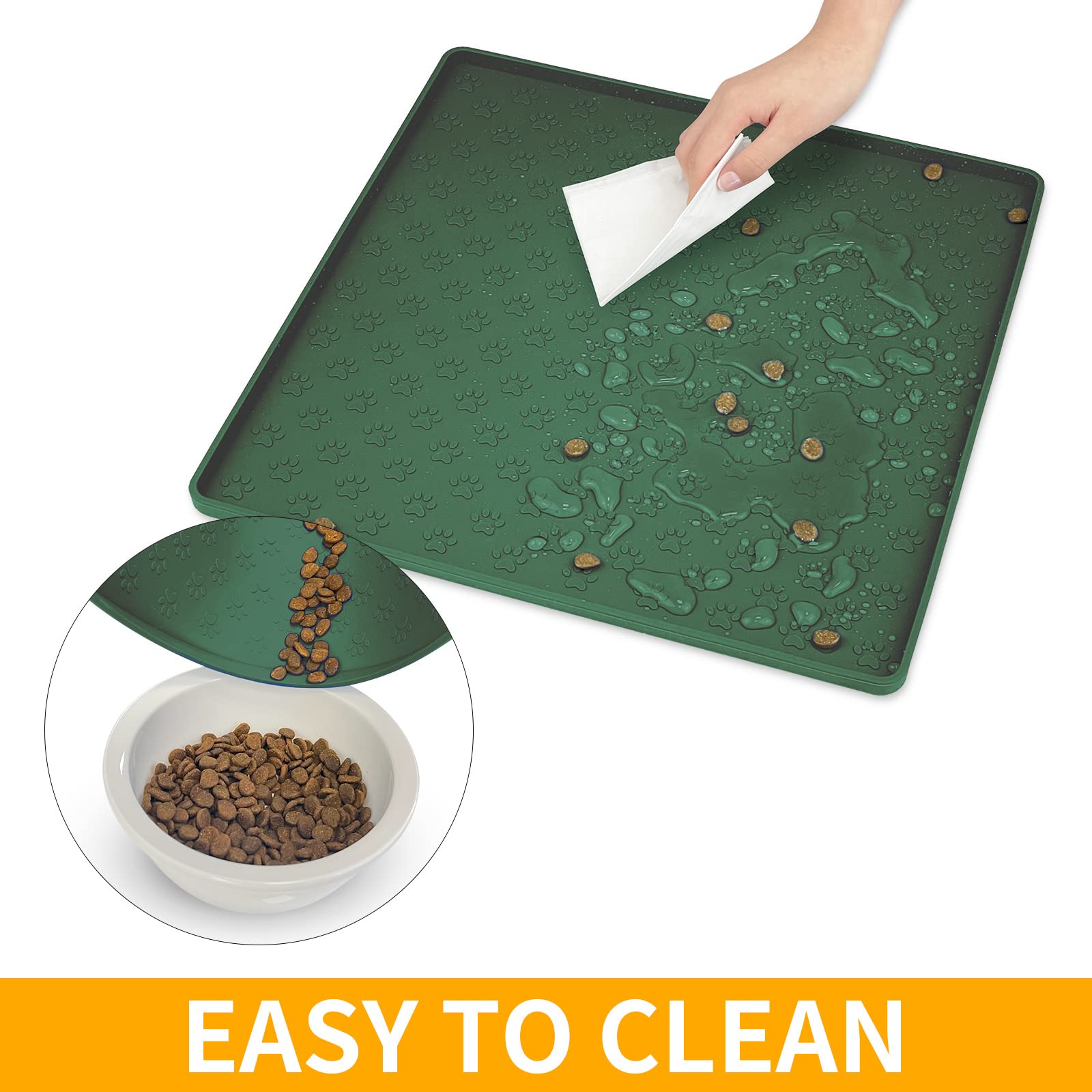 Ptlom pet placemat size guide helps ensure fit with your bowls.