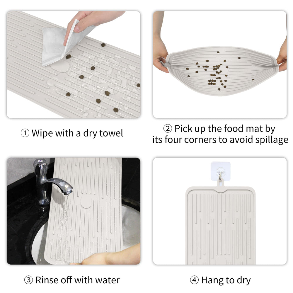Ptlom pet placemat small-medium-pets fits bowls for cats and small dogs.