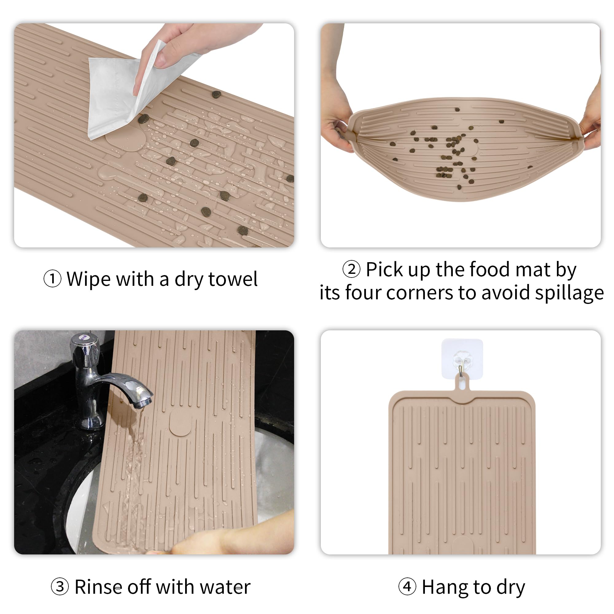 Ptlom Pet Placemat size fits small and medium pets.
