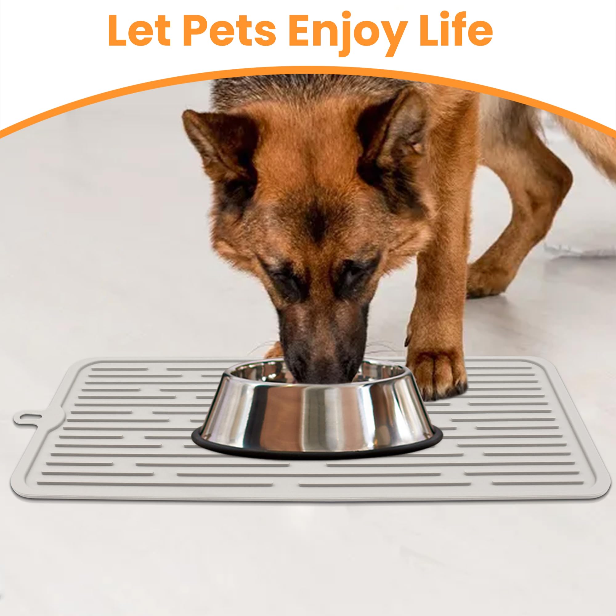 Ptlom pet placemat spill-prevention edge prevents mess.