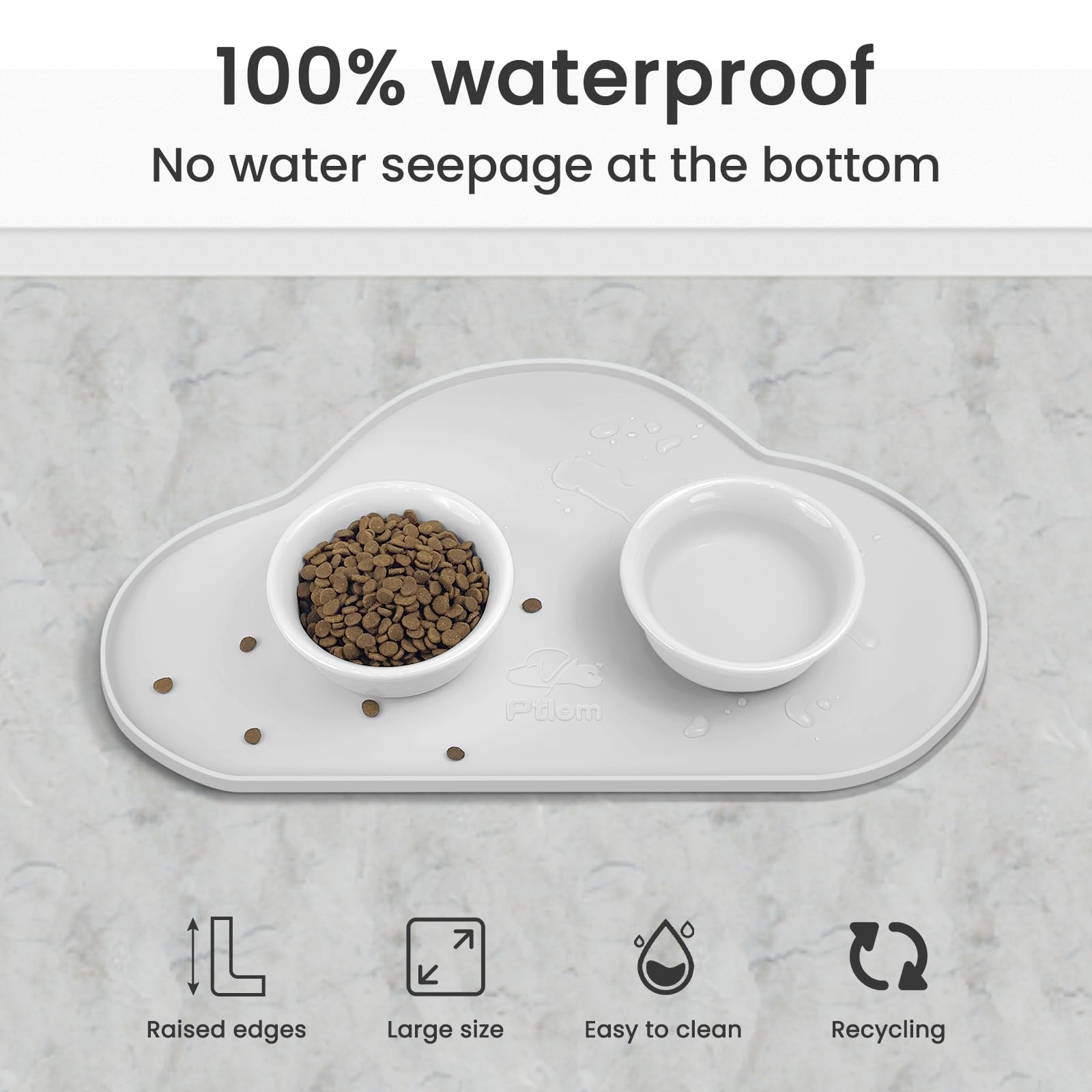 Ptlom placemat uso diario de mascotas blanco compatible con cuencos