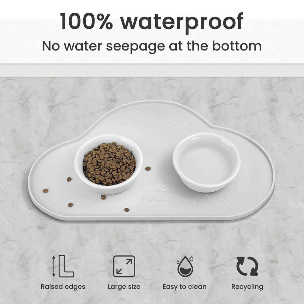 Ptlom placemat uso diario de mascotas blanco compatible con cuencos