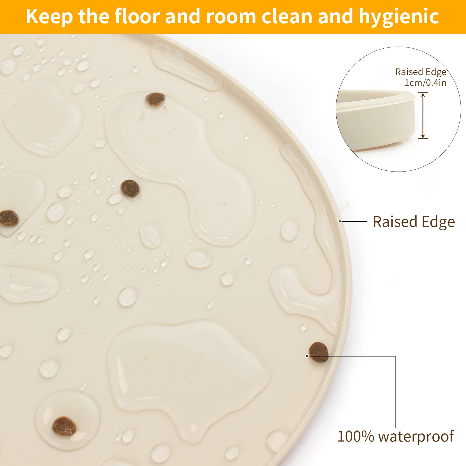 Ptlom large-size feeding mat fits various pet bowls.