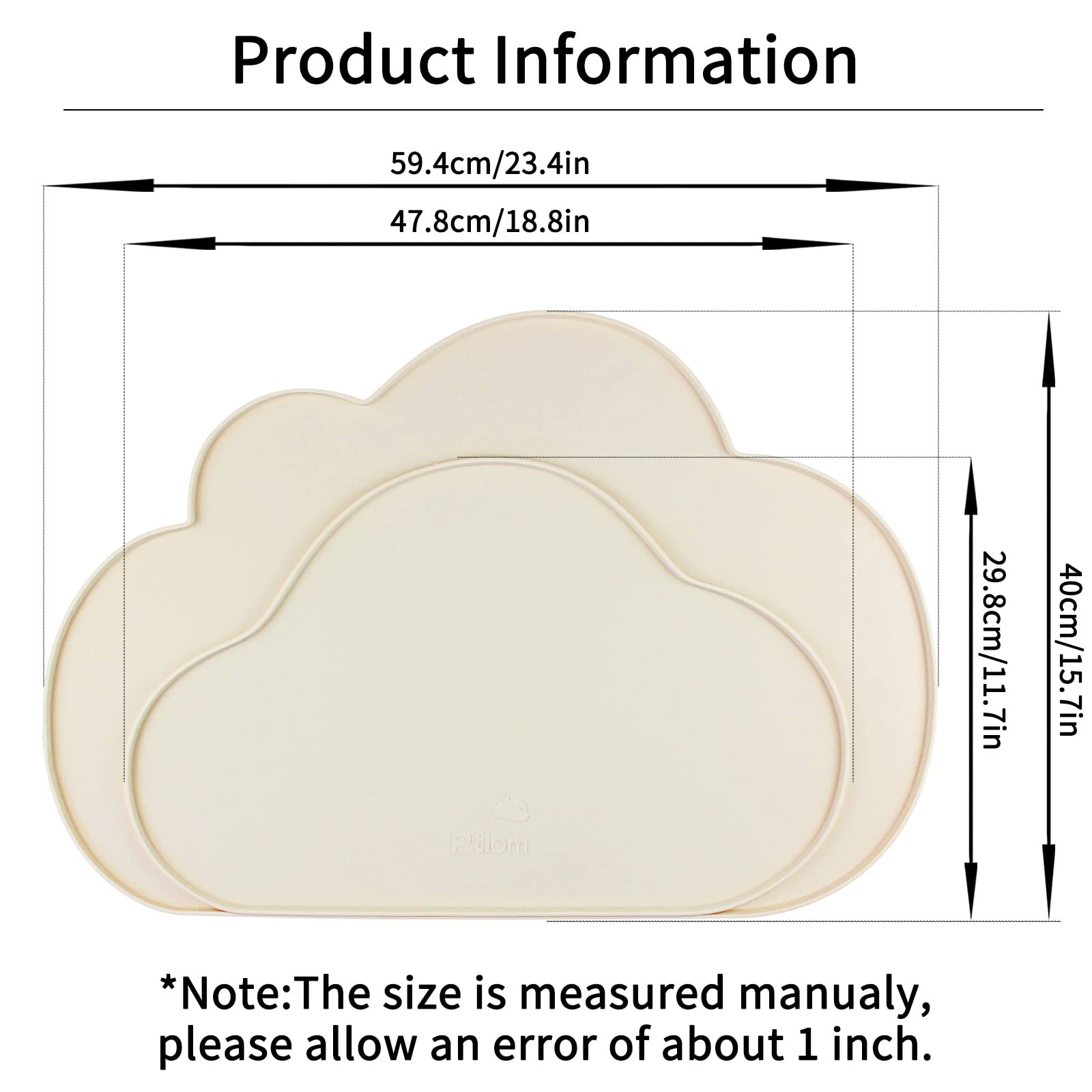 Ptlom silicone mat non-slip keeps bowls steady during meals.