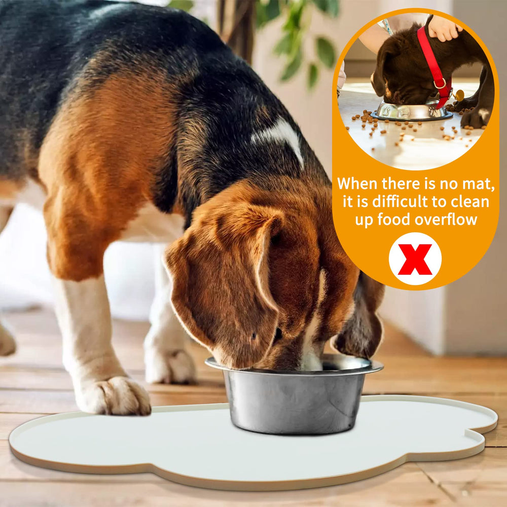 Ptlom feeding mat waterproof surface protects floors from splashes.