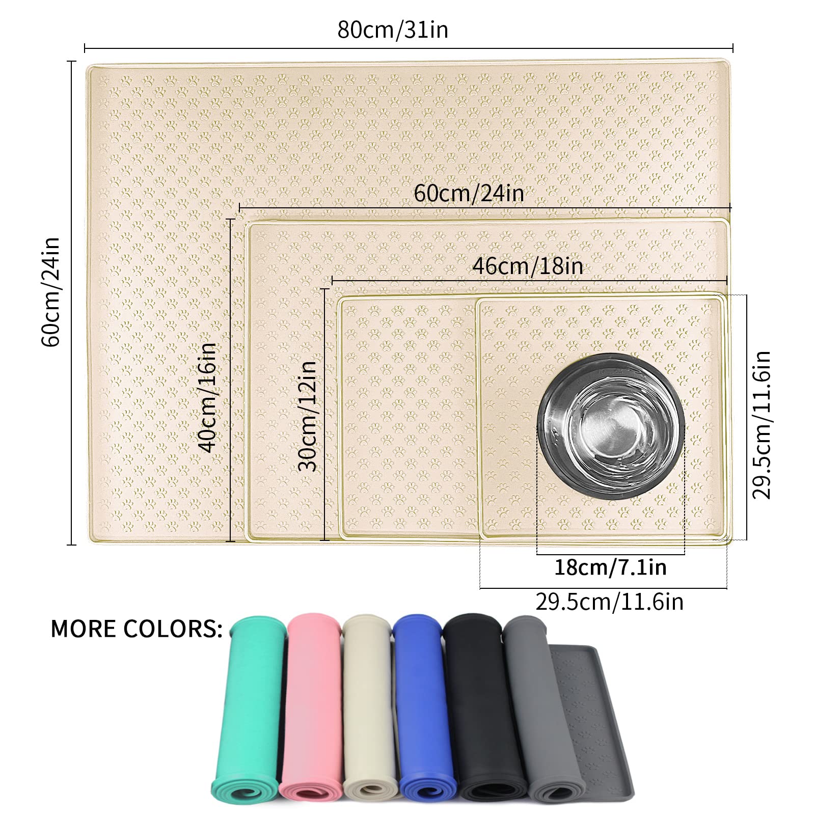 Ptlom placemat close-up of anti-slip edge preventing bowl sliding