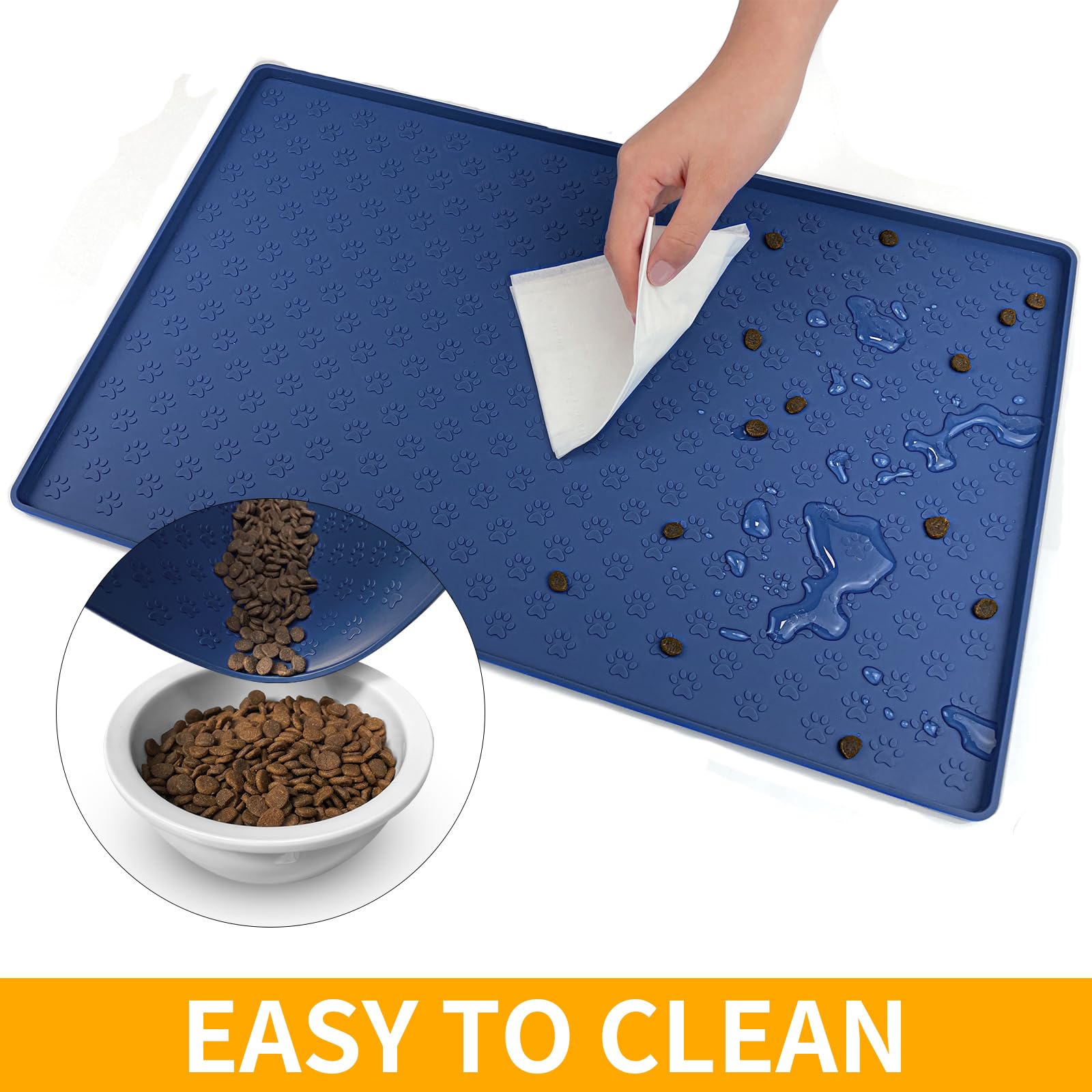 Ptlom placemat size-friendly for various bowls, great for small and medium pets