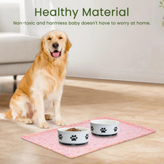 Ptlom Esterilla de Alimentación para Perros Impermeable mantiene el área limpia