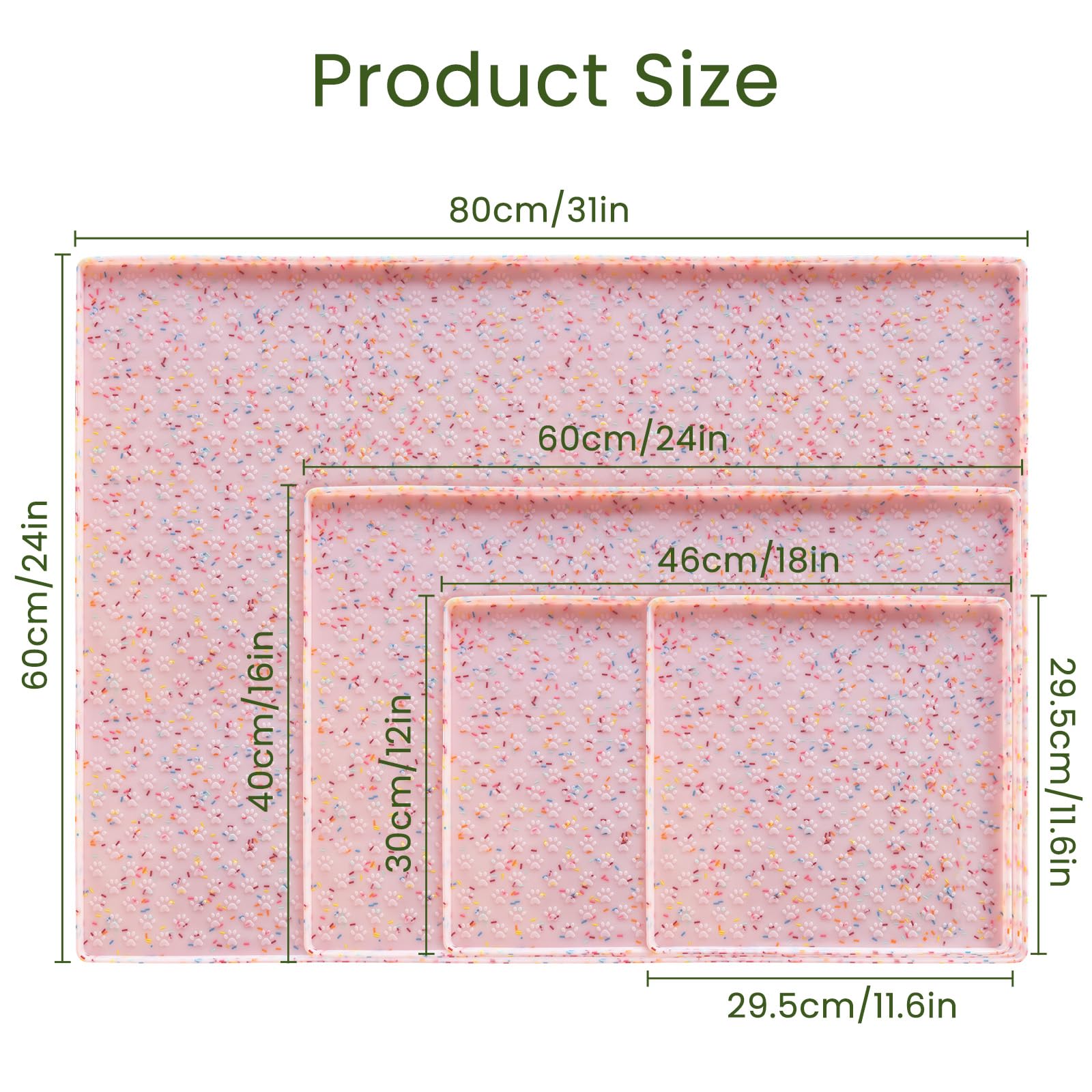 Ptlom waterproof dog bowl mat protects floors from spills and moisture.