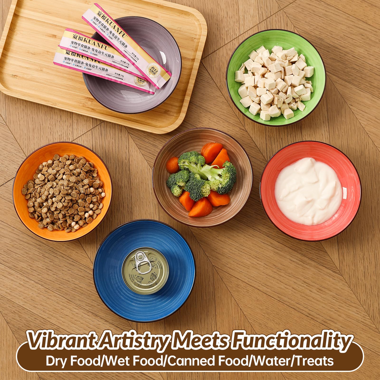PTOBER 5 oz capacity bowls help portion control for cats