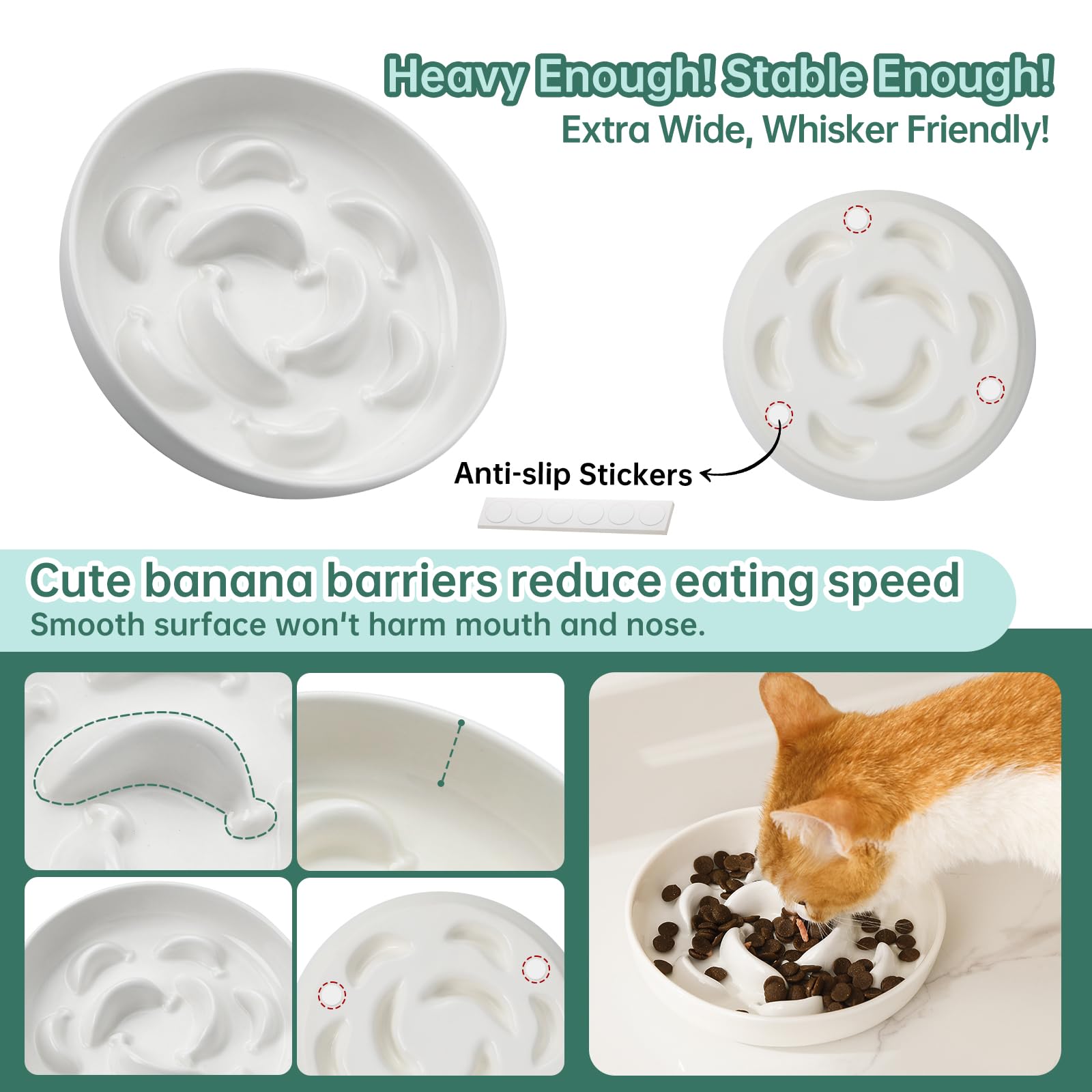 PTOBER anti-slip bottom stickers prevent sliding during mealtime.