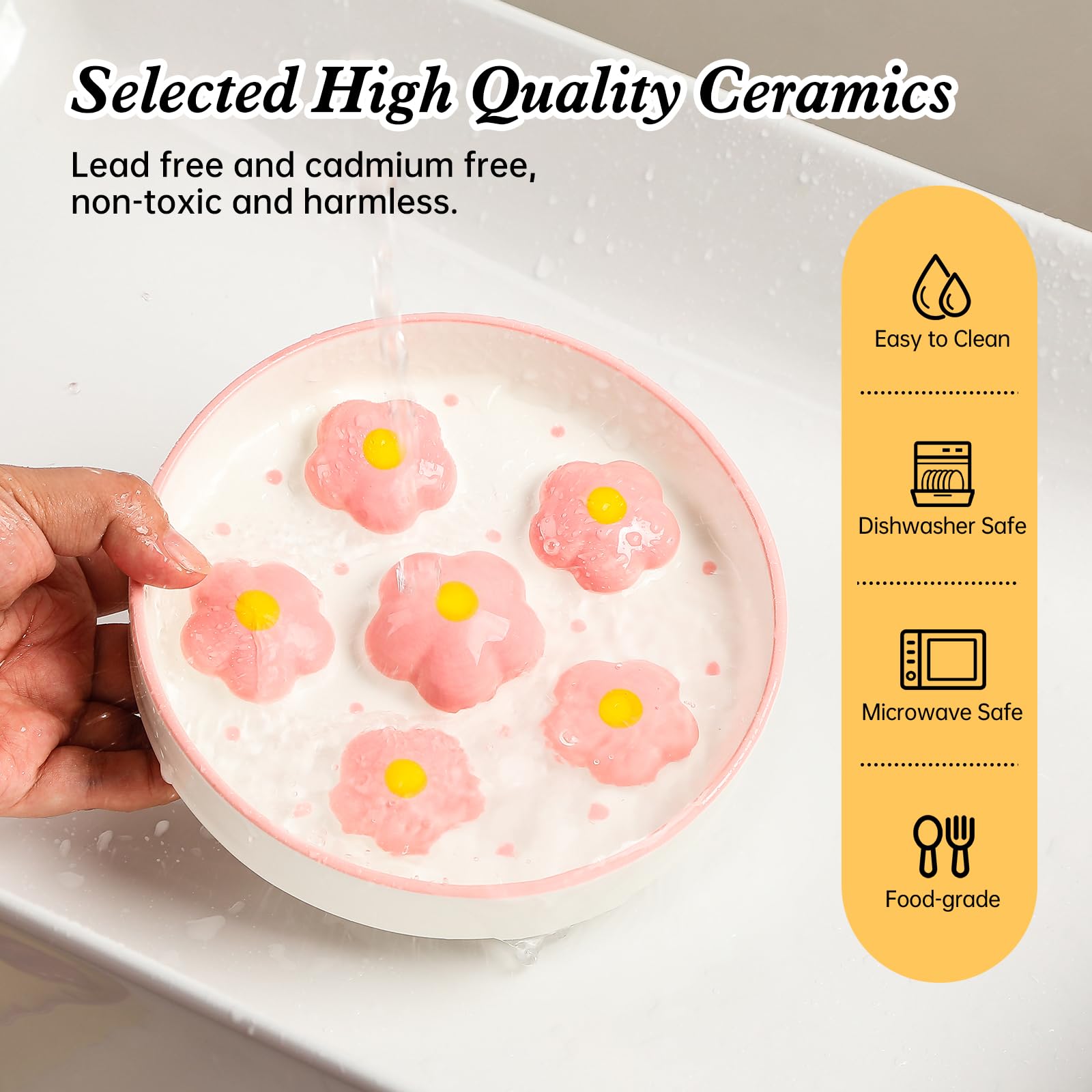 PTOBER ceramic cat slow feeder bowl anti-slip base prevents spills.