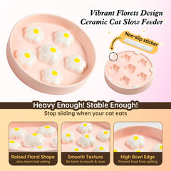 PTOBER ceramic slow-feeder bowl dishwasher-safe image highlights easy cleaning after meals.