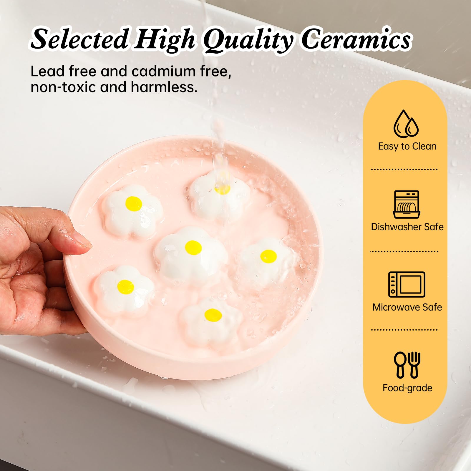 PTOBER ceramic slow-feeder bowl non-toxic material underscores safe feeding for pets.