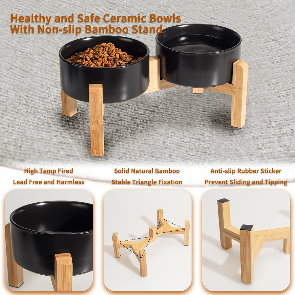 PTOBER 5-inch ceramic bowl (16 oz) ideal for small pets and cats.