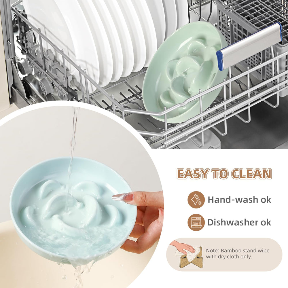 PTOBER easy-clean bamboo stand wipes clean and supports daily use