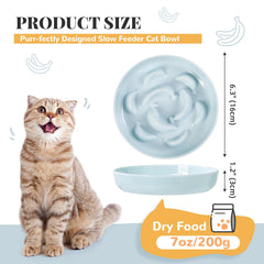 PTOBER cuenco lento de melamina verde para gatos, ritmo de comida más pausado.