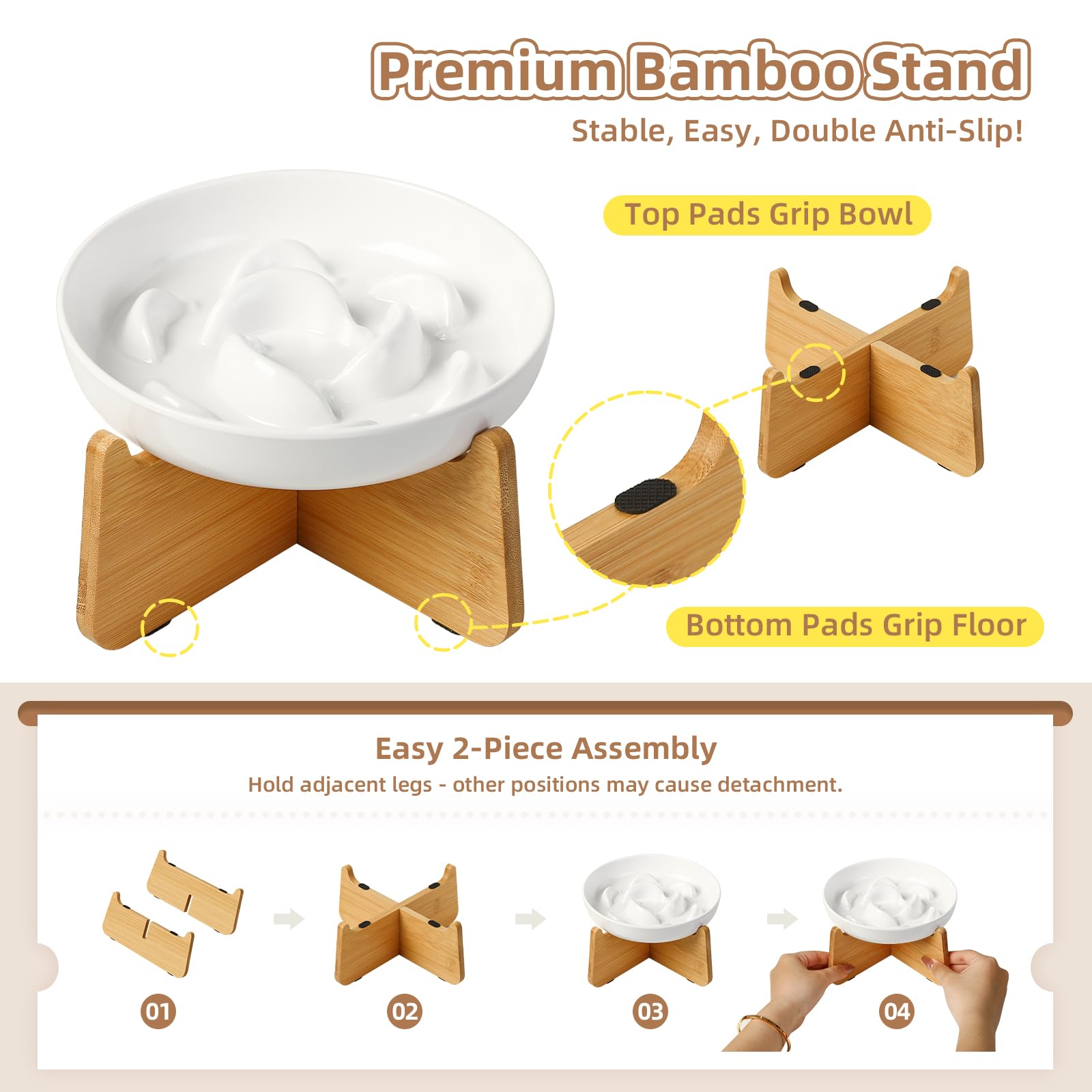PTOBER raised maze feeder cat bowl encourages slow, mindful eating sessions