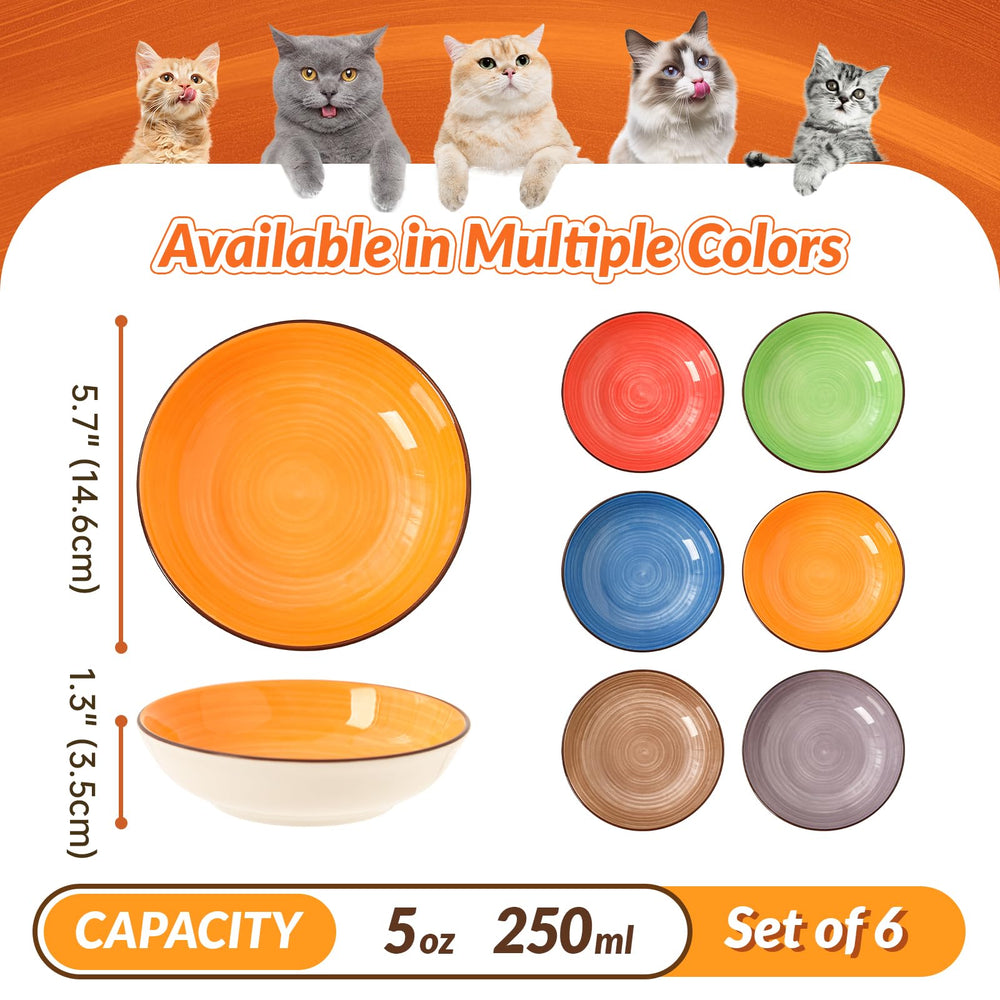 PTOBER wide shallow bowls highlighting whisker-friendly design for comfortable meals