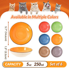 PTOBER wide shallow bowls highlighting whisker-friendly design for comfortable meals