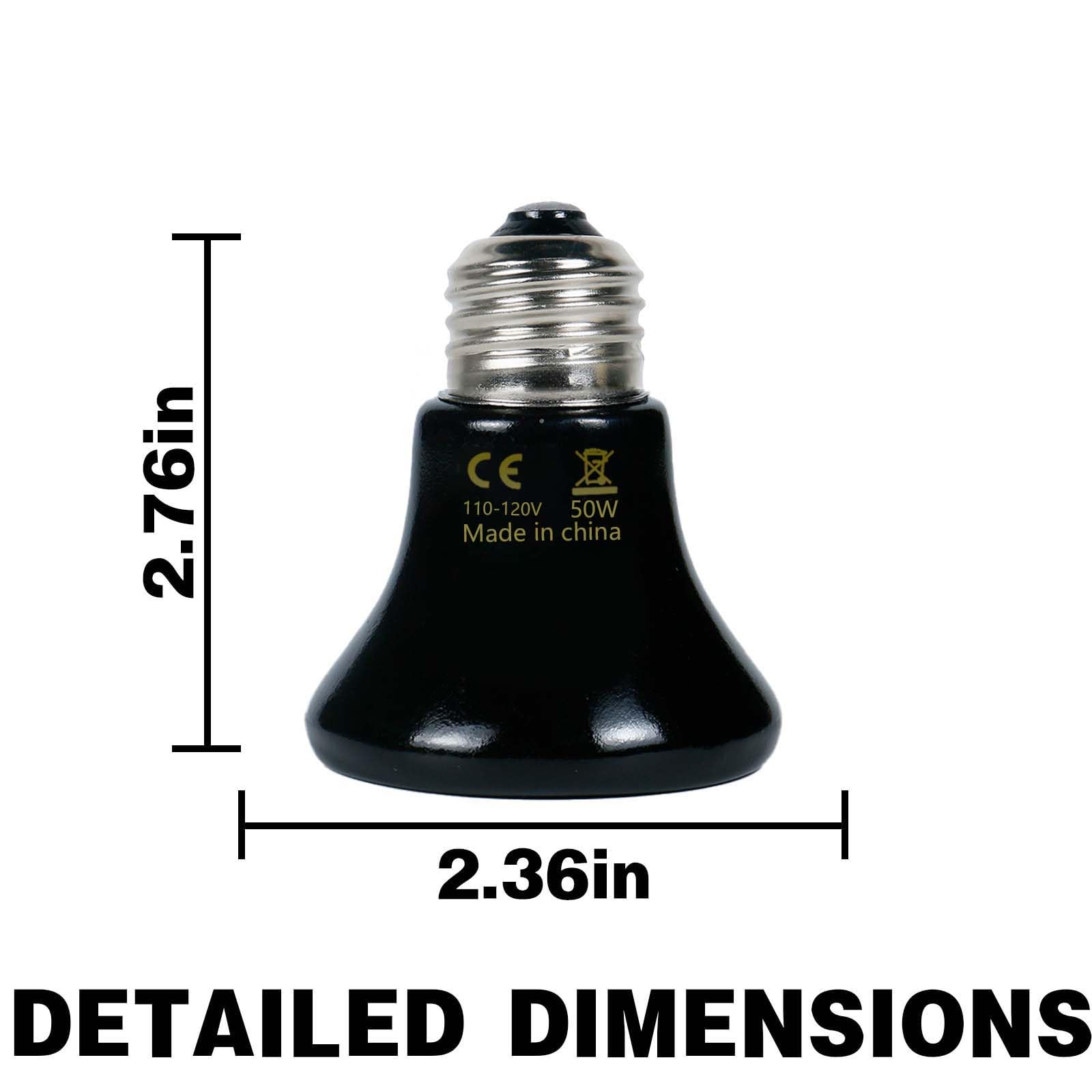 PTSCBS ceramic heat emitter radiates steady warmth with energy savings in bearded dragon enclosures.