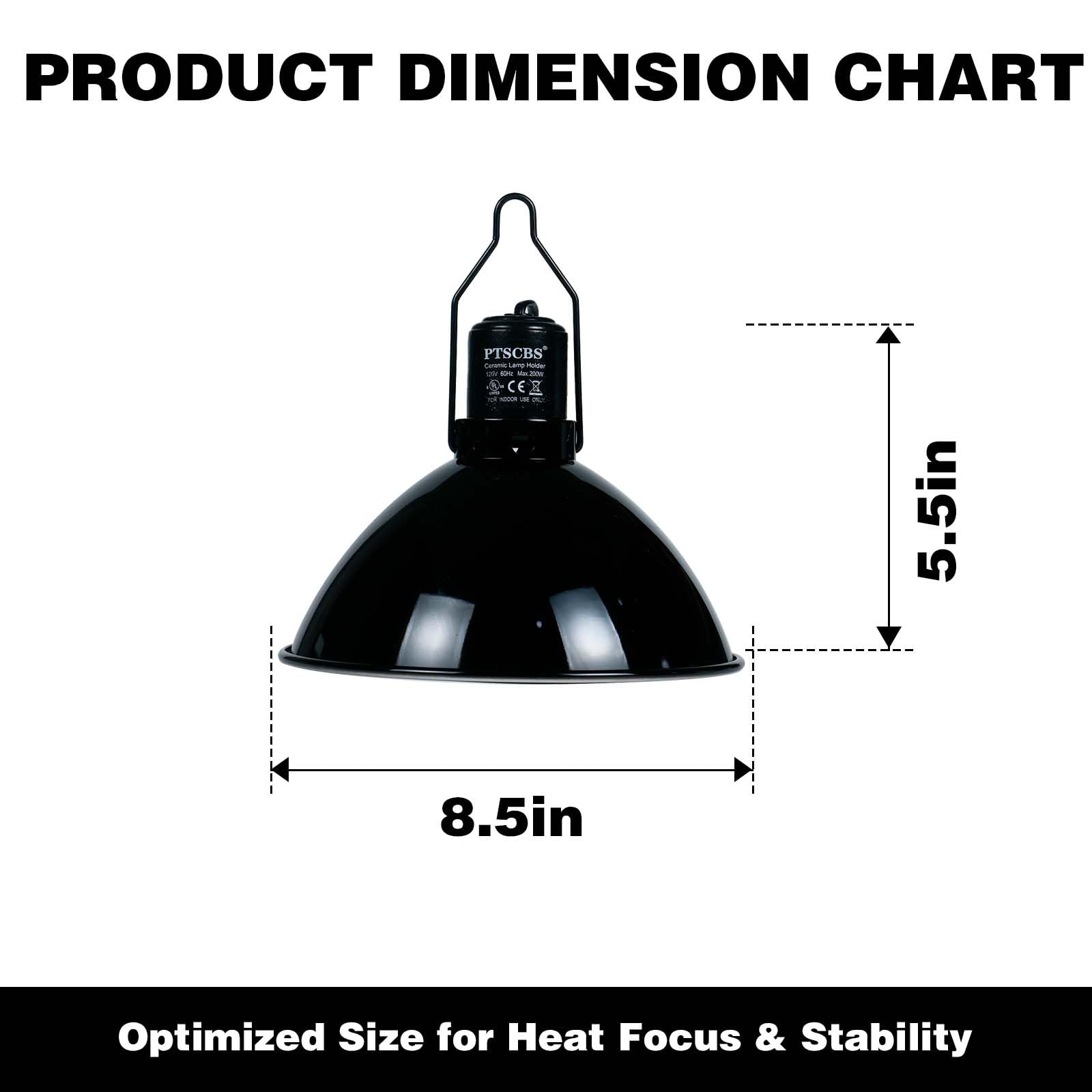 PTSCBS enclosure-placement example illustrates tidy, accessible heating lamp setup.