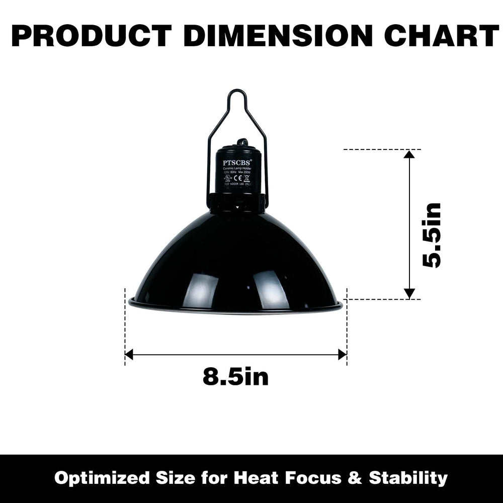 PTSCBS enclosure-placement example illustrates tidy, accessible heating lamp setup.