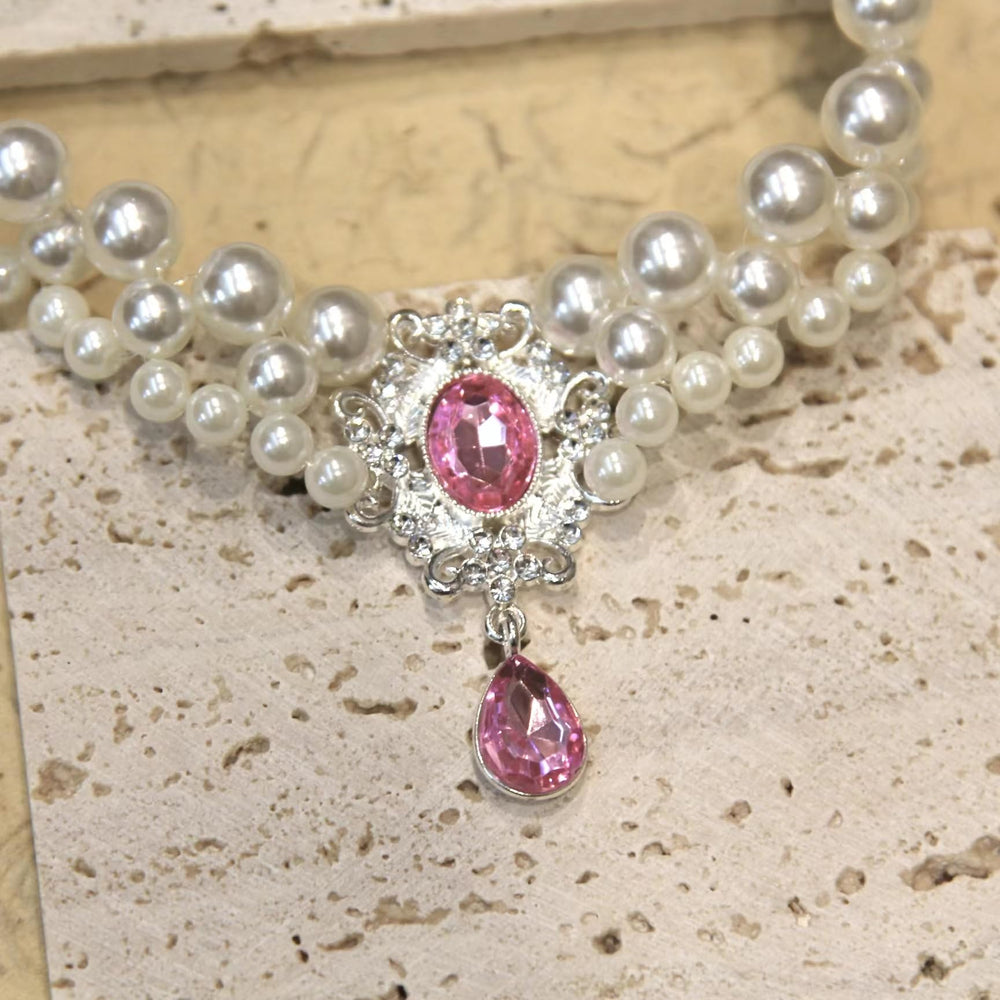 PTWSF Pearls collar rhinestones shine in action, showcasing vibrant crystal accents
