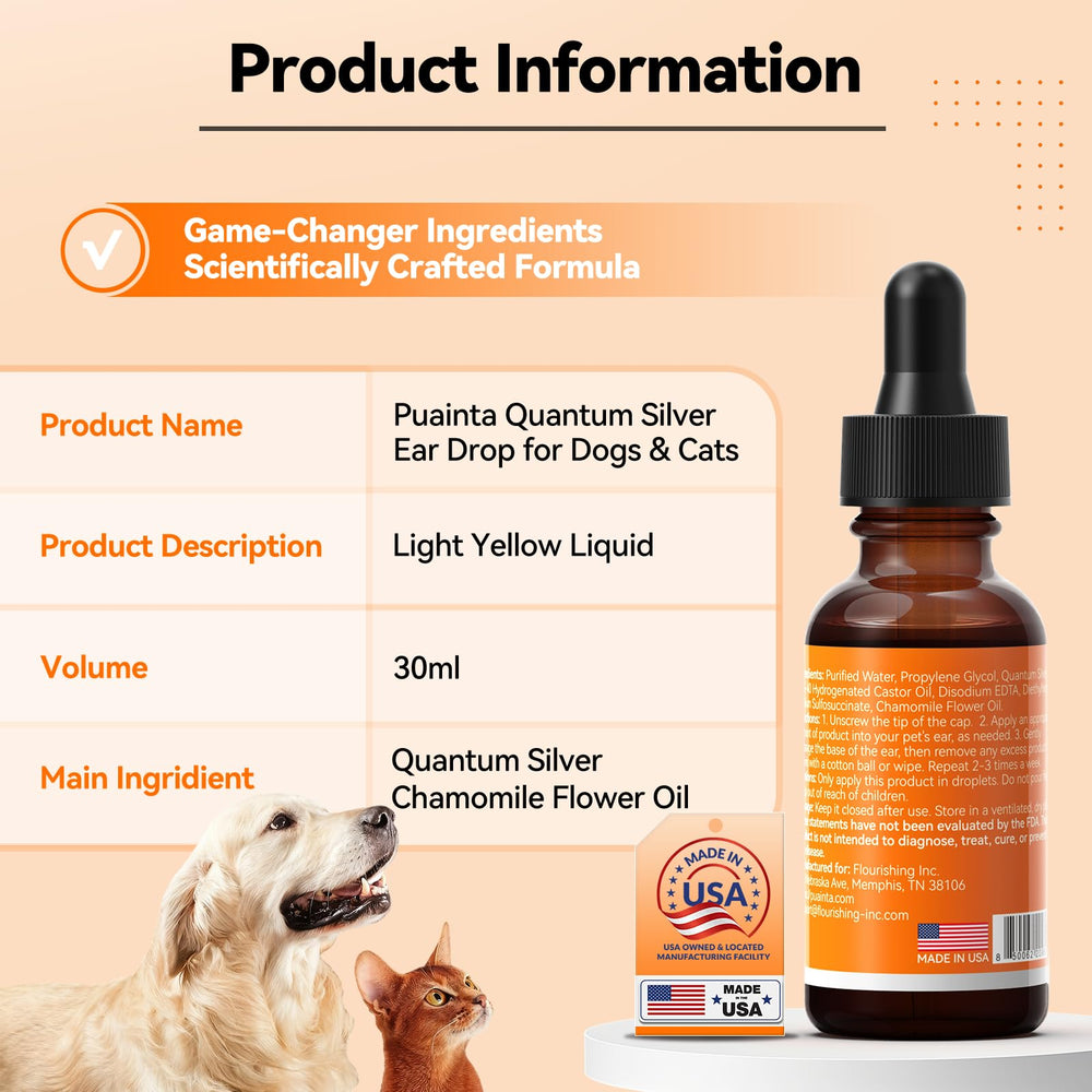 PUAINTA dog ear care packaging shows premium kit contents.